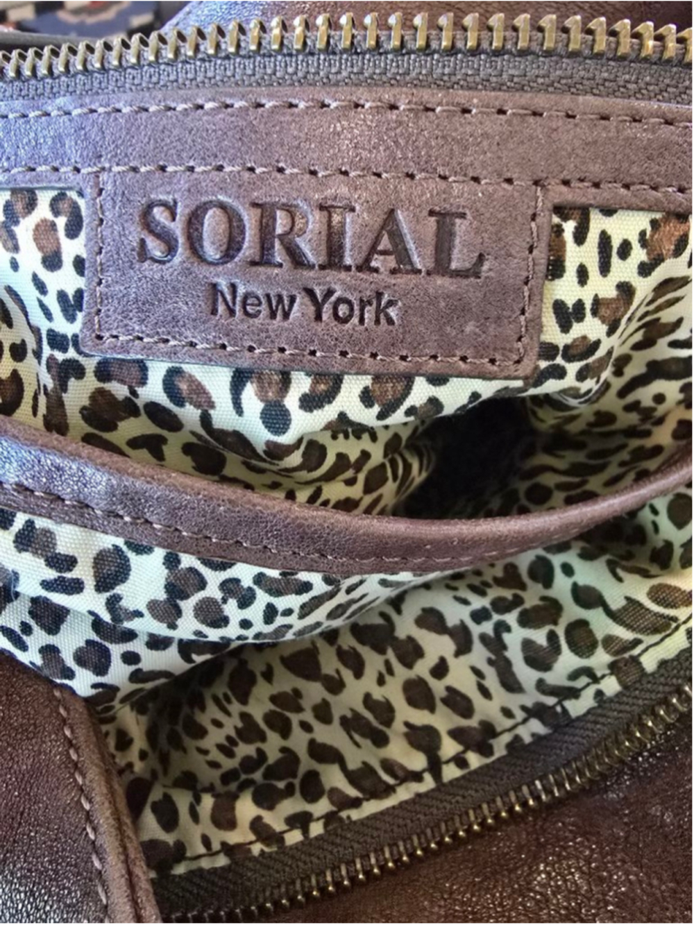 Women's Sorial Brown Leather Shoulder Bag One Size - Picture 8 of 9